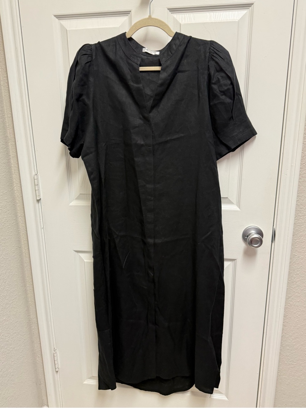 Lanhtropy Black Linen Maxi Dress